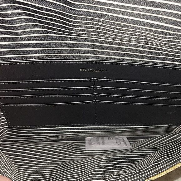 Stella & Dot Leopard Print Slim Clutch Bag with Stripes - Picture 4 of 5